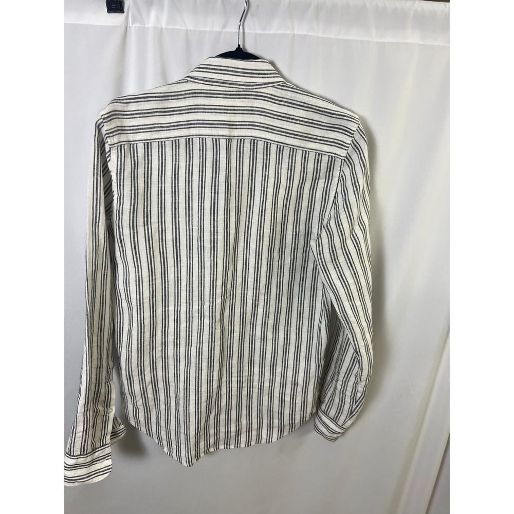Everlane Linen Button Down Shirt Mens XS White Black Stripe Long Sleeve - Picture 6 of 13